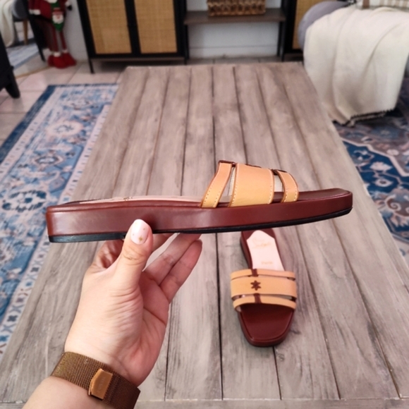 Christian Louboutin Vintage Leather Sandal in Tan/Oak Combo Euro 37 - Picture 11 of 15